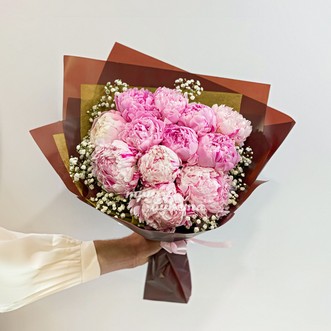 Светло-розовые пионы 11 шт.