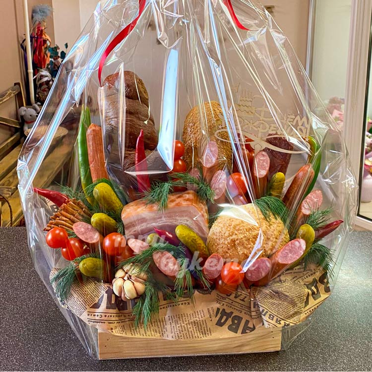 Охотничьи колбаски и сыр в ящичке (в упаковке)